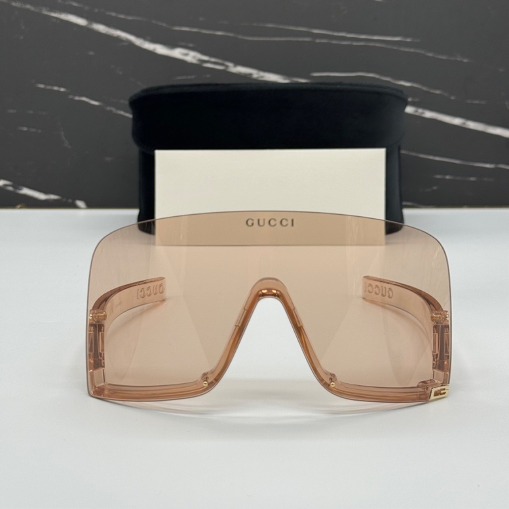 NEW GG1631S 010 GUCCI SUNGLASSES SHIELD CREAM EYEWEAR GUCCI MASK EYEWEAR - Picture 2 of 13